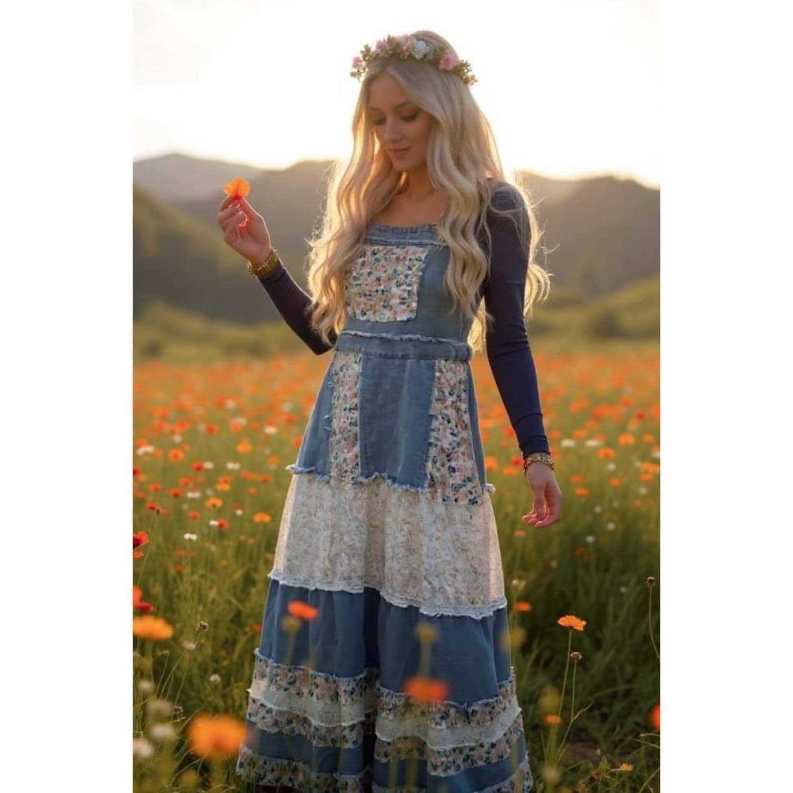 Embroidery Dress Denim Floral Dress Forever 21 Audwin Dress Yellow