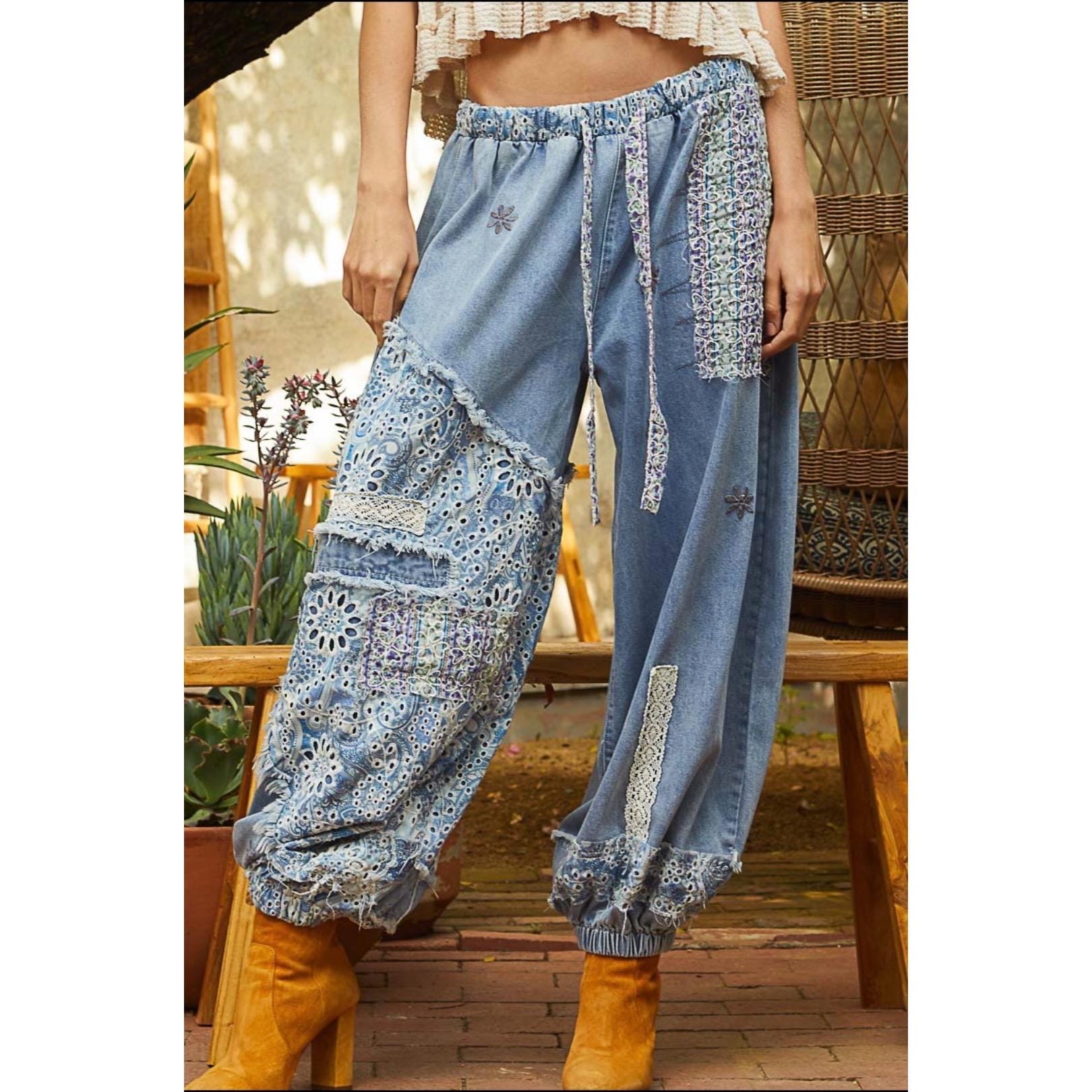 Balloon Denim Pants - Etsy