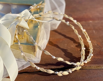 Handmade Gold Olive Leaf Greek Stefana: Orthodox Wedding Crowns