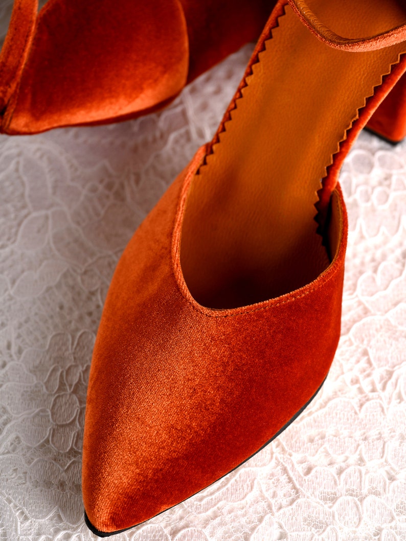 burnt orange bridal shoes