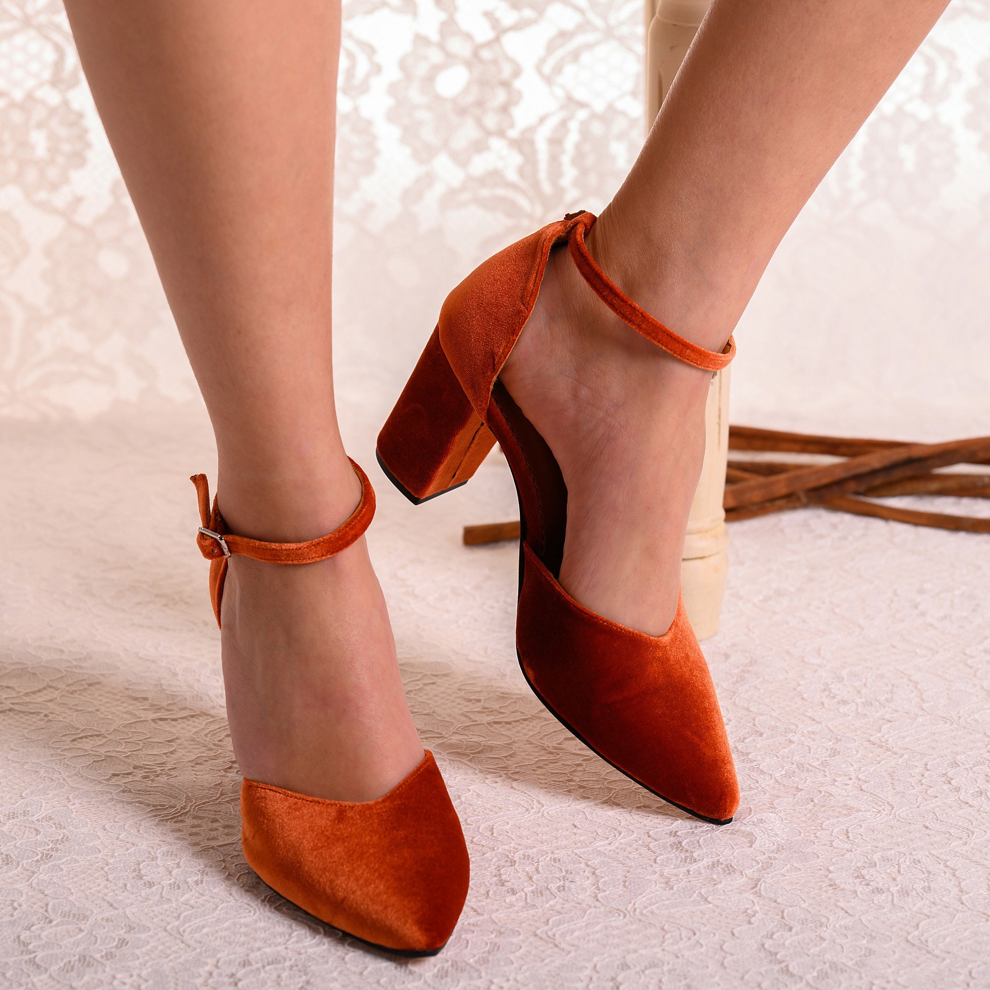 burnt orange pumps shoes