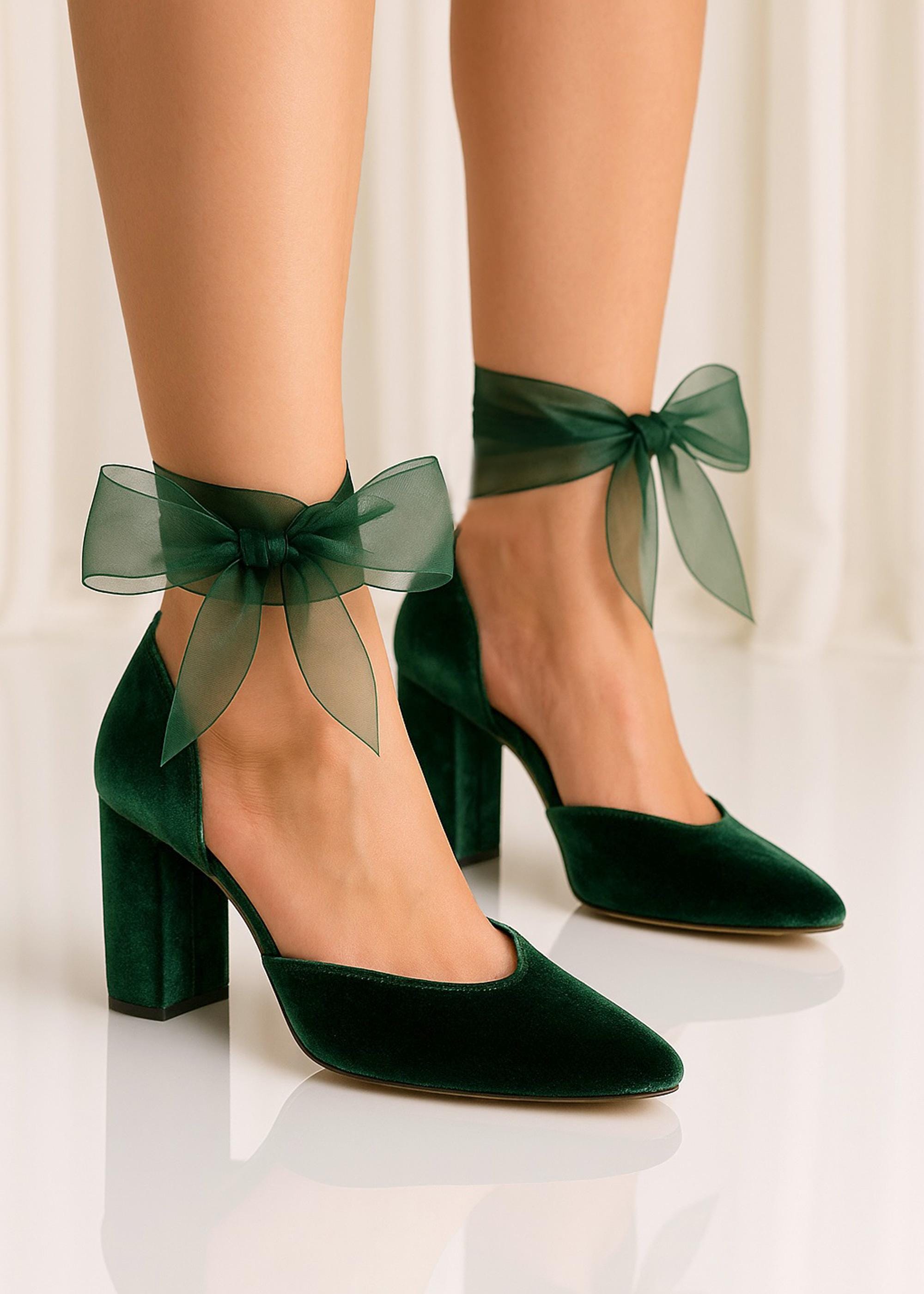 Dark Green Heels - Etsy