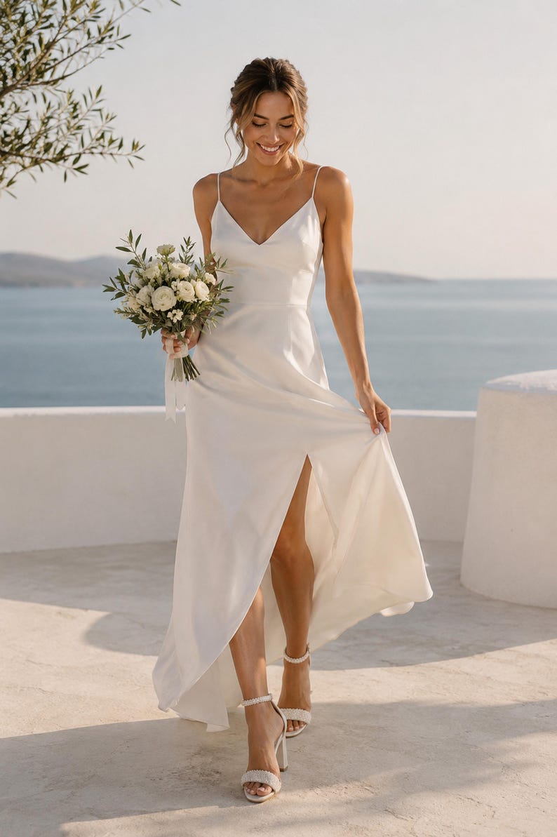 Ivory genuine leather bridal shoes with an elegant 8 cm block heel and pearl straps.