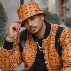 MCM Inspired Tracksuit Set for Men | Luxury Monogram Jacket Pants and Cap Set | Designer Streetwear Tracksuit | Fashion Hip Hop Outfit