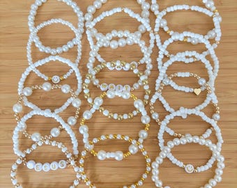 Boho Gold Bracelet Stack Set, Dainty Beaded Bracelets for Women, Layered Everyday Jewelry, Minimalist Gift for Her