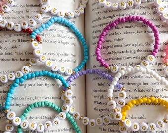 Book lover bracelet gift, bookish bracelets