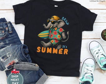 Zomershirt grappig olifant: baby-peuter-jeugdshirt