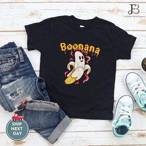 Boonana Halloween Shirt | Funny Ghost Banana Baby Onesie, Toddler & Youth Tee | Cute Kids Halloween Costume Shirt