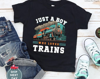 Camiseta para amantes de los trenes: camiseta infantil con locomotora vintage