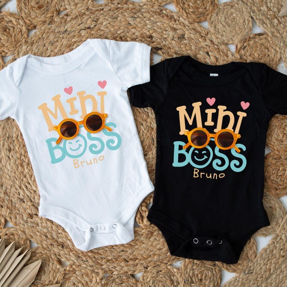 Personalized Baby Onesie: Mini Boss Bodysuit, Custom Name Gift - Main Image