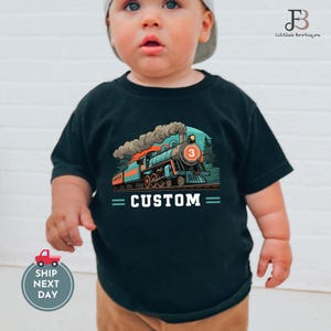Personalized Train Shirt - Just a Boy Who Loves Trains - Custom Name Toddler Tee, Infant Bodysuit, Youth T-Shirt - Train Birthday Gift