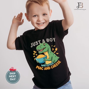 Dinosaur Mac and Cheese Kids Shirt: Funny Toddler Tee, Baby Onesie