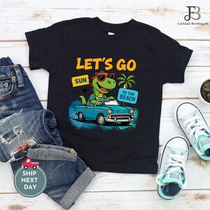 Dinosaur Beach Shirt: Summer Vacation Tee for Boys