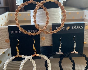 Macrame Hoop Earrings