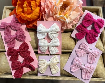 Crochet small hair bows