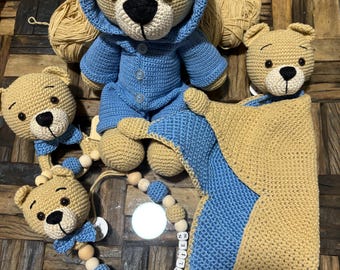 Crochet bear baby 4 pc set