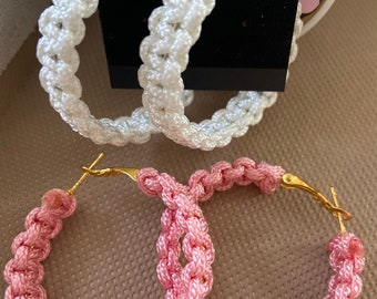Macrame Hoop Earrings