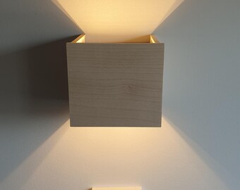 Wall light made of maple wood - Up & Down light - Modern designer wall lamp for bright indirect light and elegance