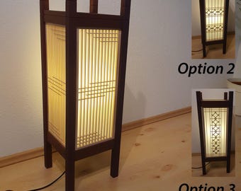 Japanese Kumiko Shoji Lamp Mansonia Beet Configurable. 83 cm high.