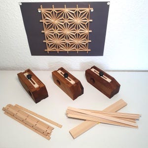 Kumiko Starter Kit Jig Nussbaum Asanoha 2x2 schwarz DIY