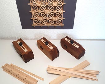 Kumiko Starter Kit Jig Walnut Asanoha 2x2 black DIY