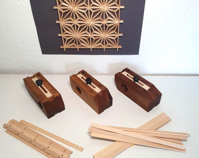 Kumiko Starter Kit Jig Walnut Asanoha 2x2 black DIY