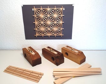 Kumiko Starter Kit Jigs Walnut Asanoha 2x2 Brass DIY