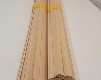 100x Kumiko strips / moldings, linden wood, L=495 mm
