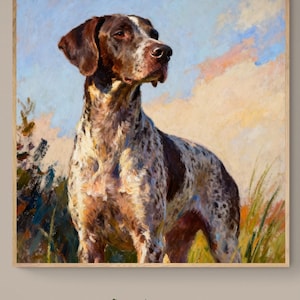 German Shorthaired Pointer Art Print - Oil Pastel Fine Art