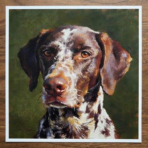 German Shorthaired Pointer Art Print - Hunting Dog Portrait Painting