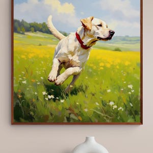 Golden Labrador Art Print: Impressionist Dog Painting, Optional Frame