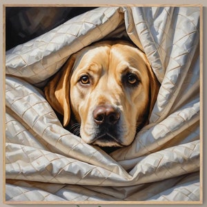 Golden Labrador Portrait Fine Art Print | Oil Painting | Wall Decor | Gift for Dog Lovers | Retriever | Realistic | Archival Quality Paper