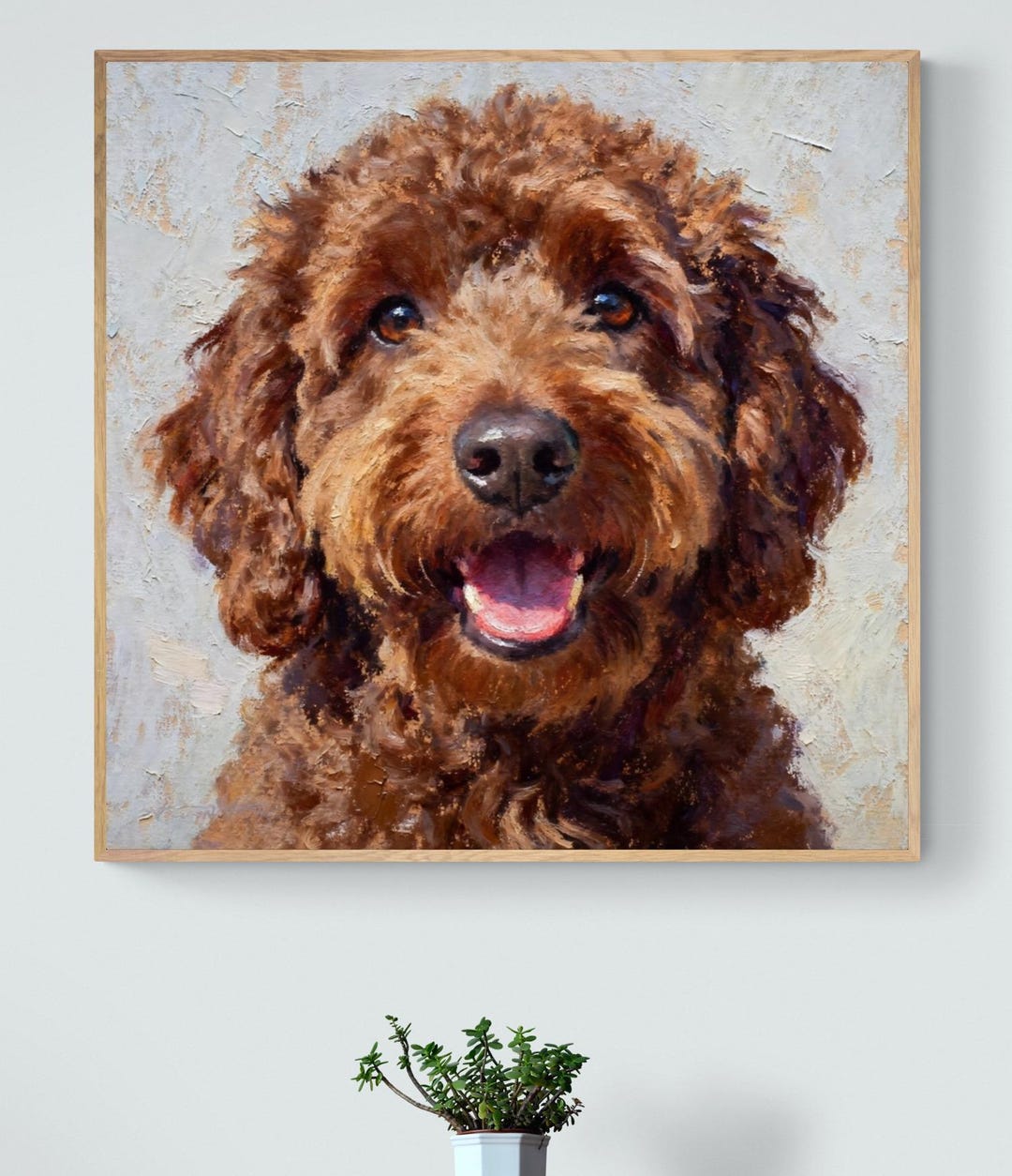 Labradoodle Art Print – Oil Pastel Portrait - Etsy