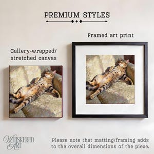 Sleeping Cat Art Print, Fine Art Tabby Painting on Canvas or Paper image 2