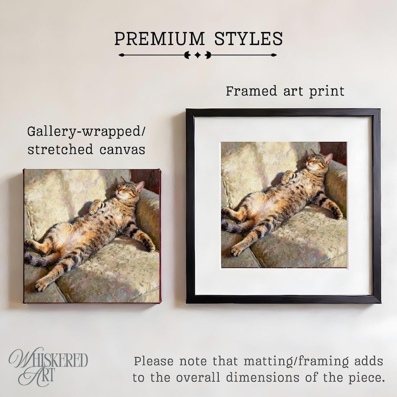 Sleeping Cat Art Print, Fine Art Tabby Painting on Canvas or Paper image 2