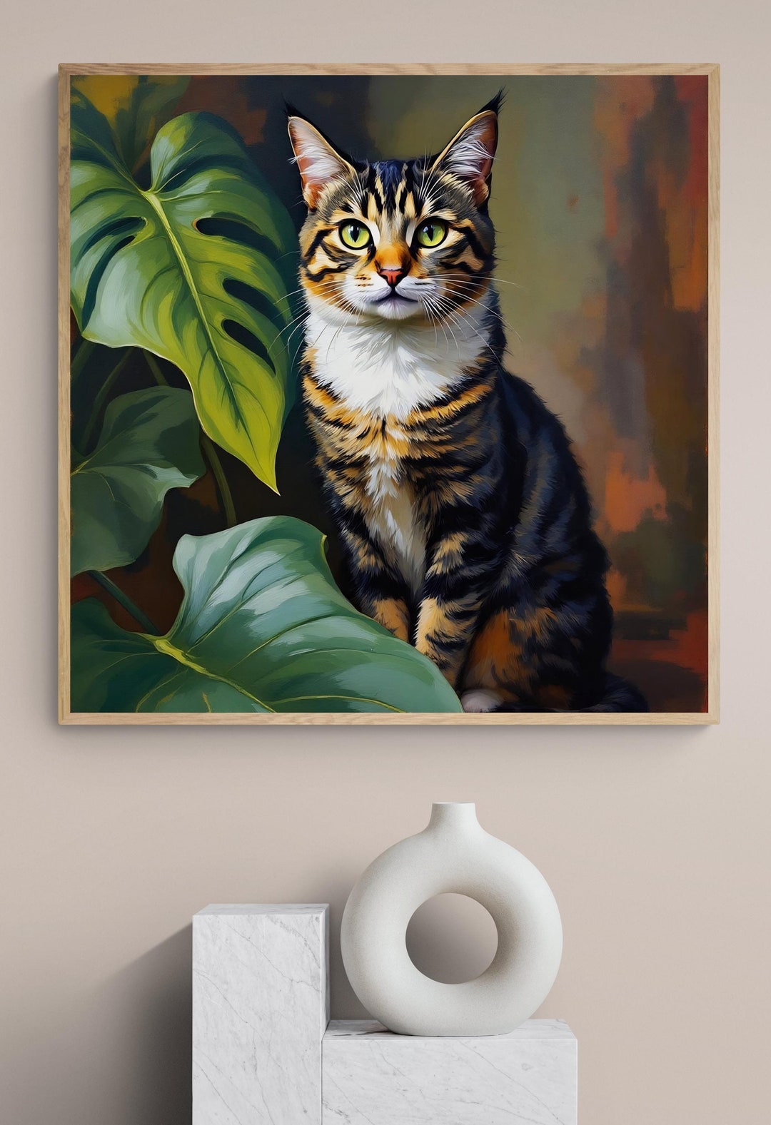 Tabby Cat Portrait Fine Art Print | Oil Painting | Wall Decor | Gifts ...