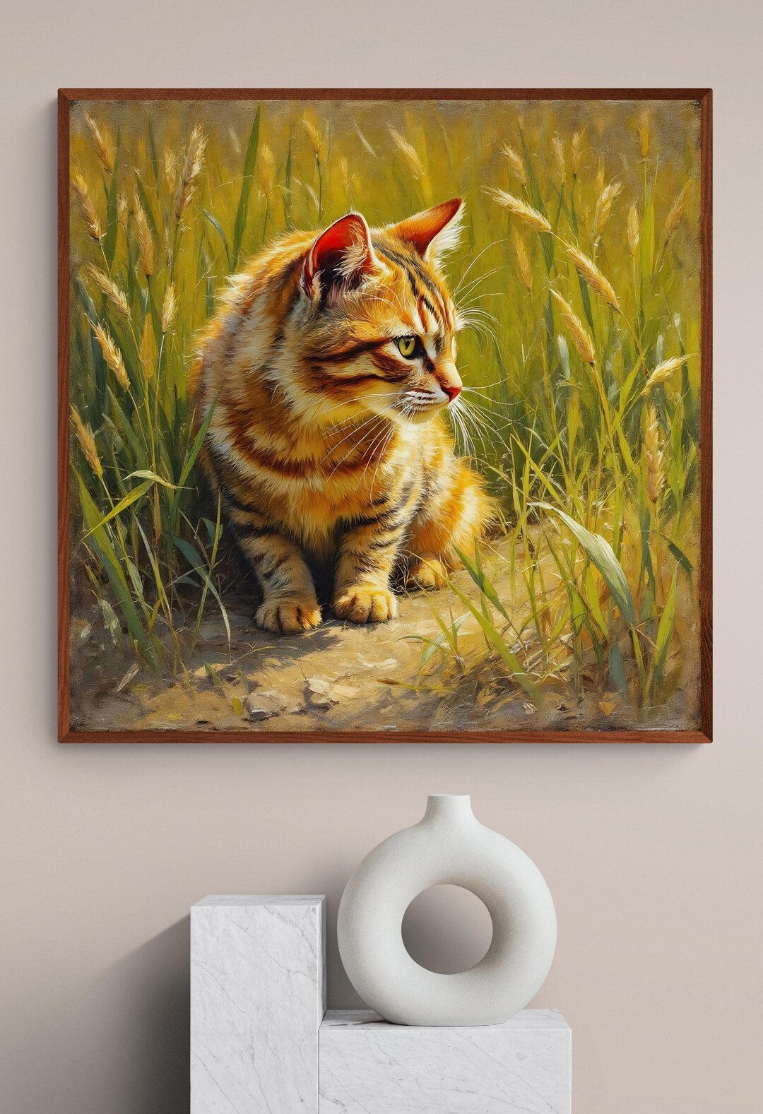 Tabby Cat Portrait Fine Art Print | Oil Painting | Wall Decor | Gifts ...