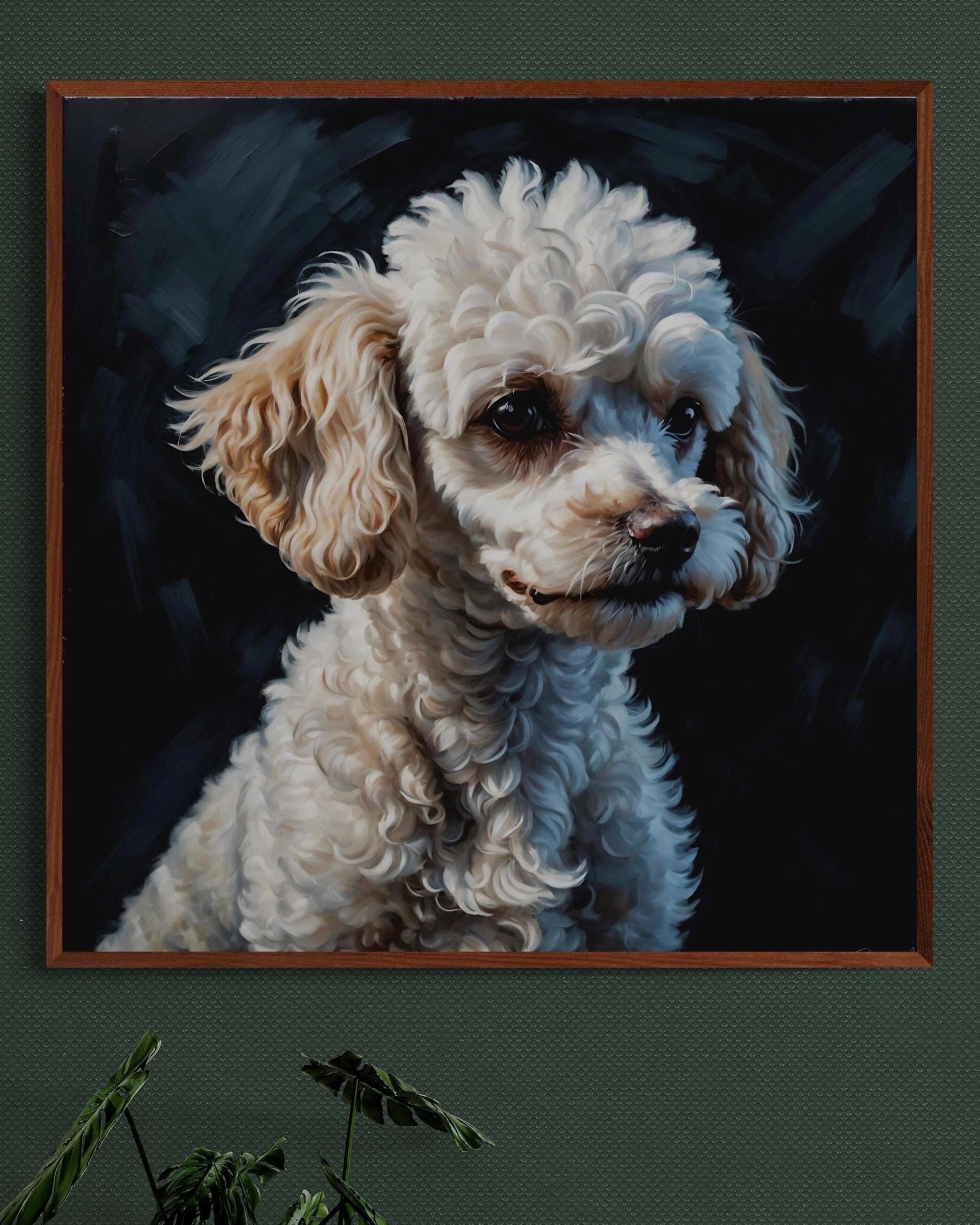 Miniature Poodle Portrait Fine Art Print | Painting | Free Shipping | Heavy Cardstock Paper | Framing Optional | Archival Quality Ink