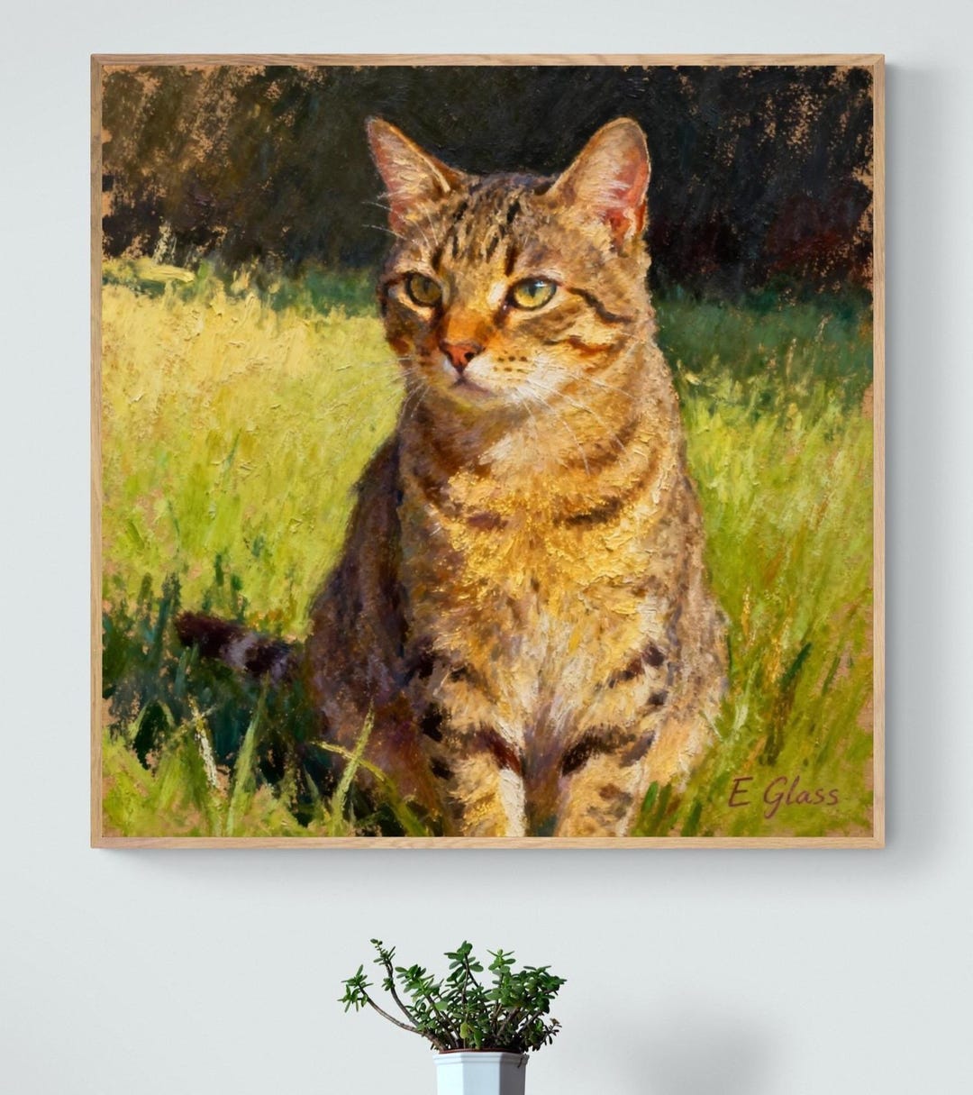 Tabby Cat Oil Painting Art Print – Realistic Pet Portrait - Etsy