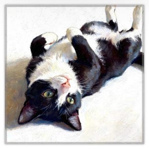 Tuxedo Cat Print, Playful Kitty Art in Framed or Canvas Options Bild 9