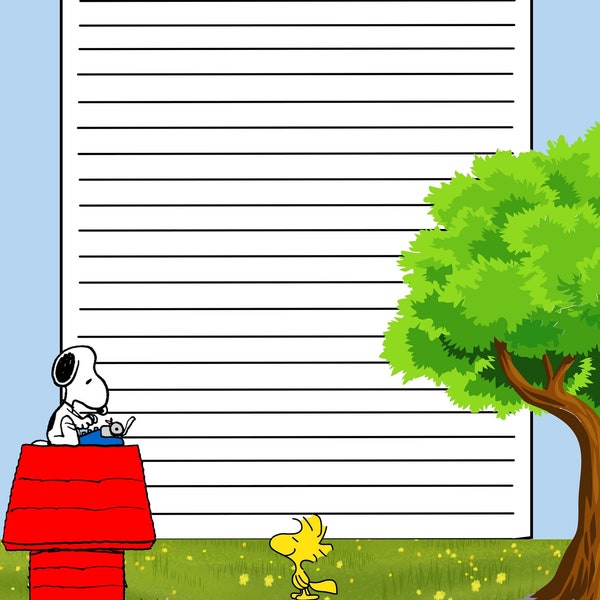 Snoopy Themed Collection #7 - Lined & Unlined - Memo and Letter Sized Stationery - Printable Writing Paper - Instant Digital Download