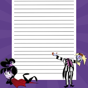 Beetlejuice Themed Collection #2 - Lined & Unlined - Memo and Letter ...
