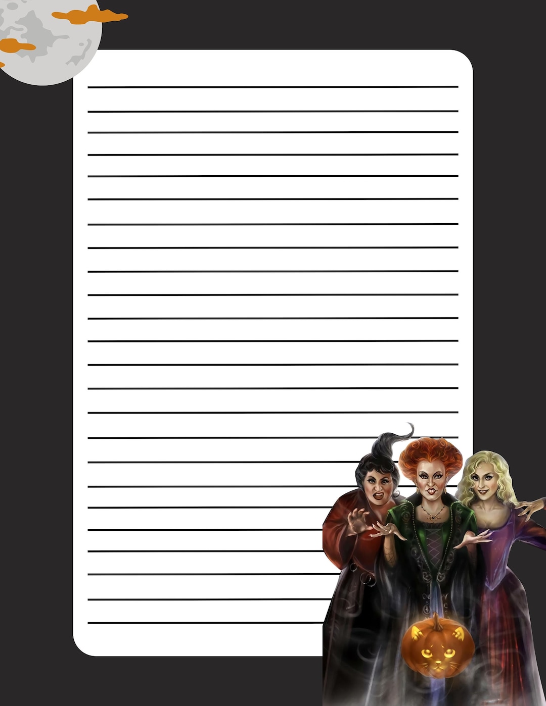 Hocus Pocus Themed Collection #4 - Lined & Unlined - Memo and Letter ...