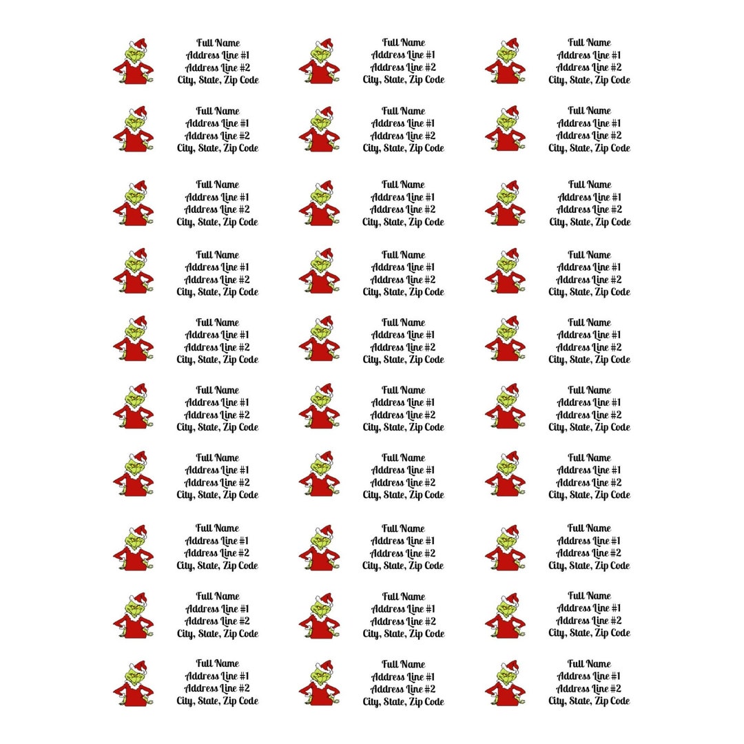 The Grinch Themed Collection Personalized Return Address Etsy