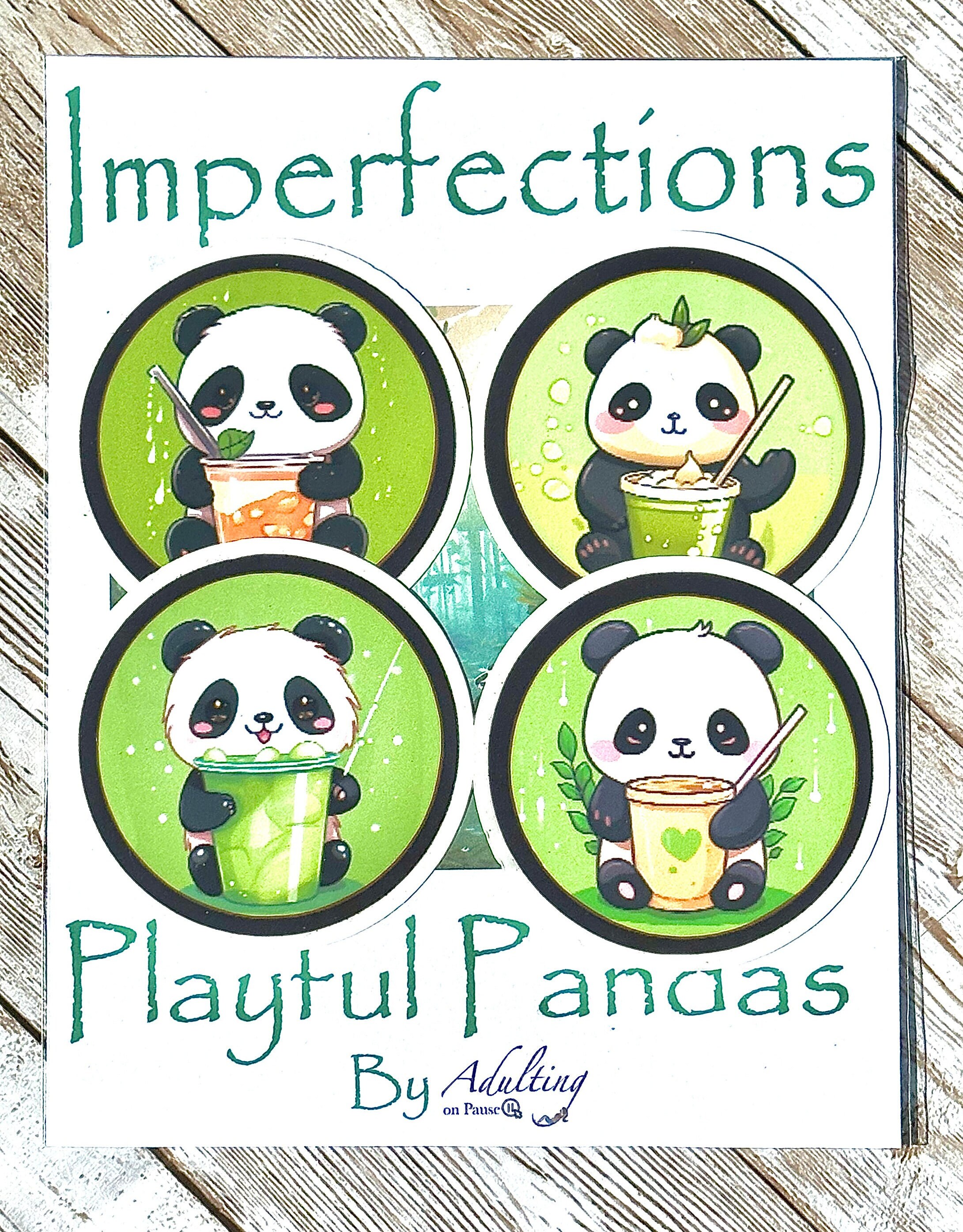 Panda Sticker Set | 4 Pk Sticker Set | Cute Laptop/notebook Sticker ...