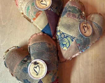 Handmade Primitive Patchwork Hearts Bowl Fillers