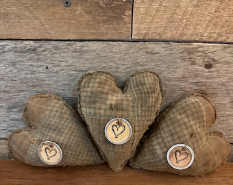 Handmade Primitive Patchwork Hearts Bowl Fillers