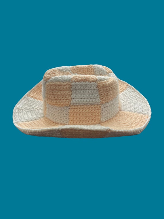 Crochet Checkered Cowboy Hat Pattern - Etsy display picture 3