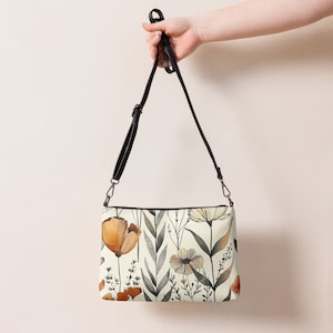 Sac à bandoulière fleurs sauvages Sac à main design botanique vintage Sac à bandoulière fleurs sauvages à motif floral