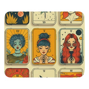 Tapis de souris, cartes de tarot, tapis de bureau spirituel, cadeaux pour les lecteurs de tarot et les amateurs de médium